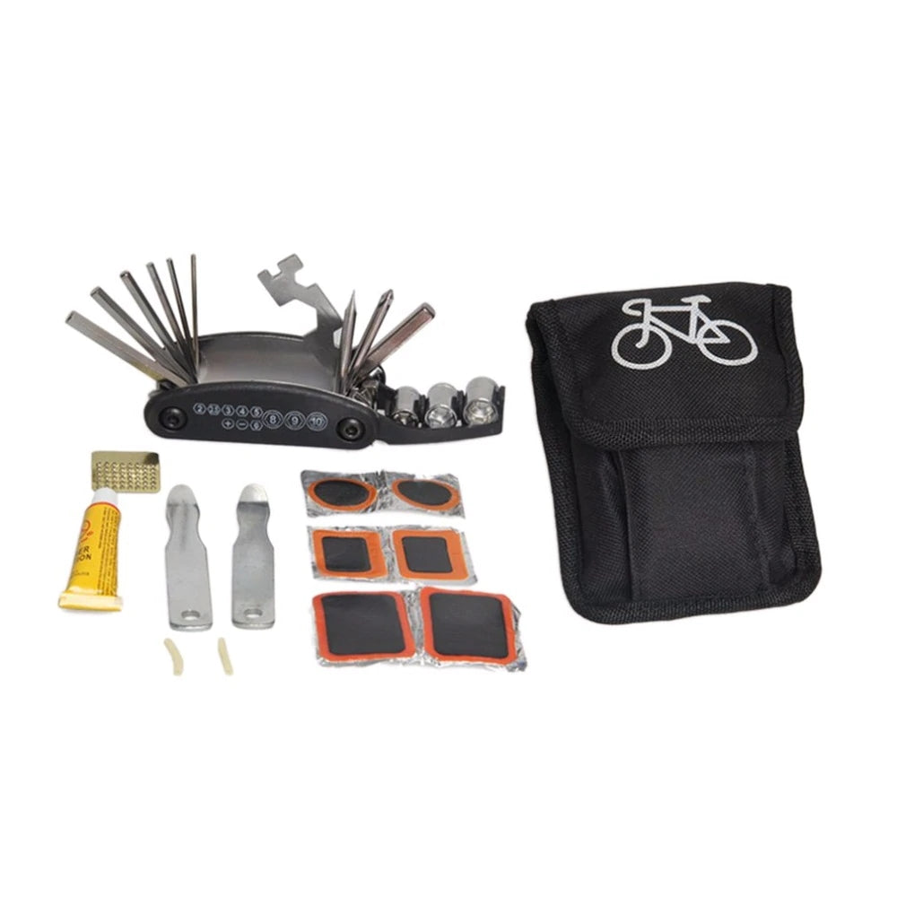 Bike Bicycle Tire Repair Tools Kit Set Bag Multitool Cycling Service Folding Hex Wrench Tool Bicycle Portable Riding