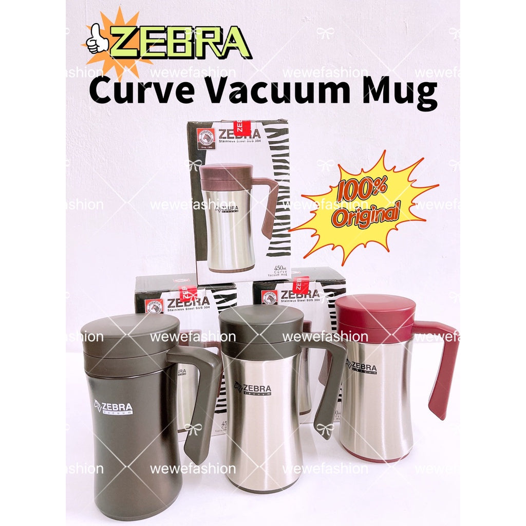 READY STOCK!!!Zebra SUS304 Stainless Steel CURVE Vacuum Mug 0.45L (450ml)