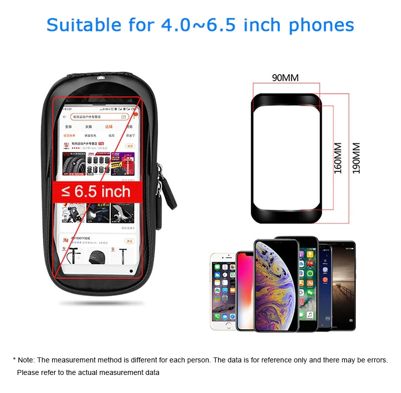 Phone Bag Bike Bicycle Strong Rainproof TPU Touch Screen Cell Phone Holder Bicycle Handlebar Bags MTB Frame Pouch Bag