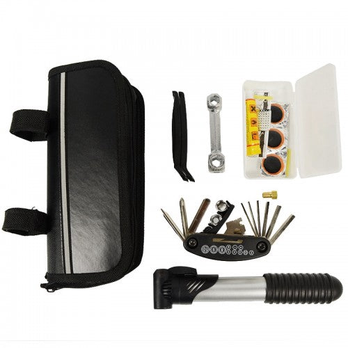 Bicycle repair tools set with carry bag