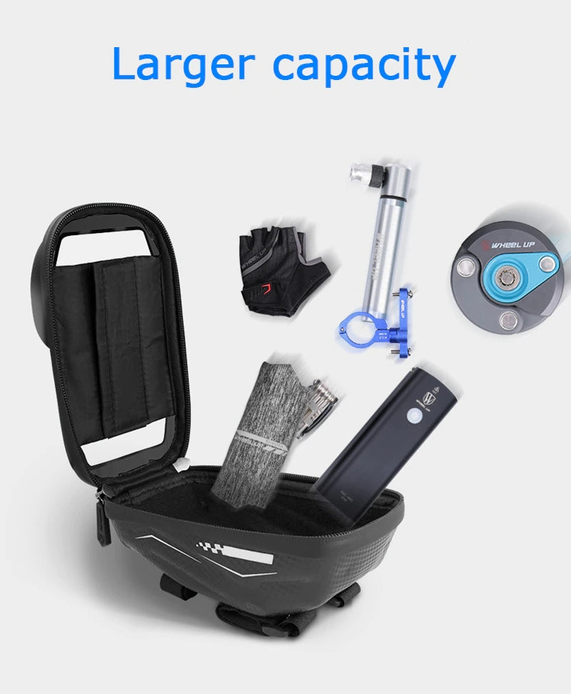 Phone Bag Bike Bicycle Strong Rainproof TPU Touch Screen Cell Phone Holder Bicycle Handlebar Bags MTB Frame Pouch Bag