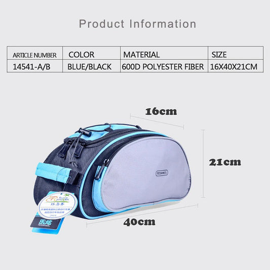13L Bicycle Bag Multifunction Bike Tail Rear Bag Saddle Seat Pannier Bag Shoulder Handbag Bicicleta Basket Rack Trunk