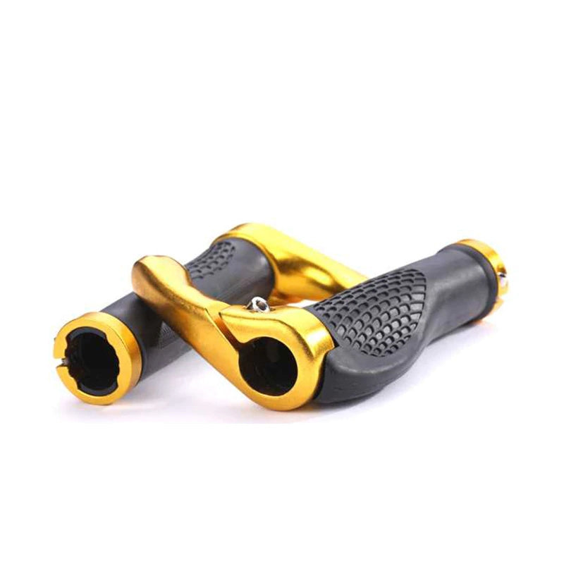 1 Pair Bicycle Handlebar Grip Ergonomic Anti-Skid Lock-on Handle Cover Aluminum Alloy Rubber Grips MTB Bike Accessories