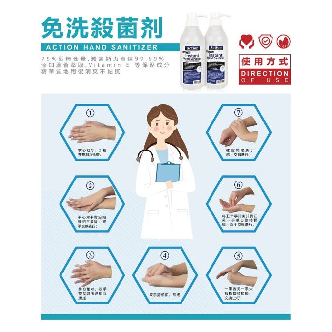 ACTION Hand Sanitizer 60ml 75% Alcohol* SEND IMMEDIATELY* KILL 99/9 GERMS POCKET HAND SANITIZER/ SMALL HAND SANITIZER洗手液