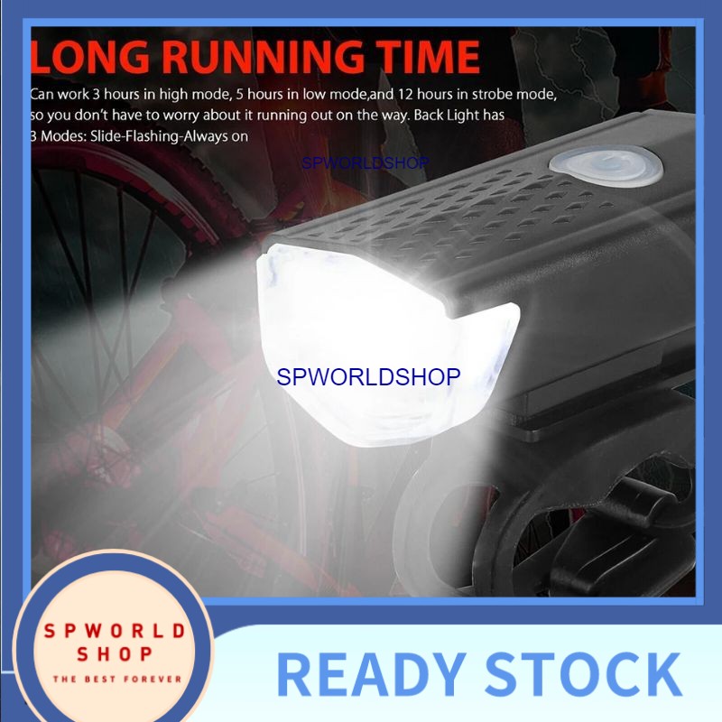 Bike Light USB Rechargeable 300 Lumens Bicycle Lamp Front Headlight Flashlight Bicycle Light Bicycle Accessories