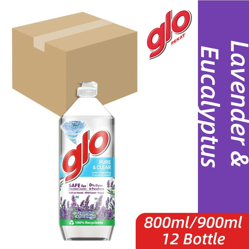 READY STOCK!!!GLO PEKAT Lemon Lime Dishwash Liquid DIshwashing 800/900ml Pencuci Pinggan Lemon Glo 1 Box of 12 Bottle