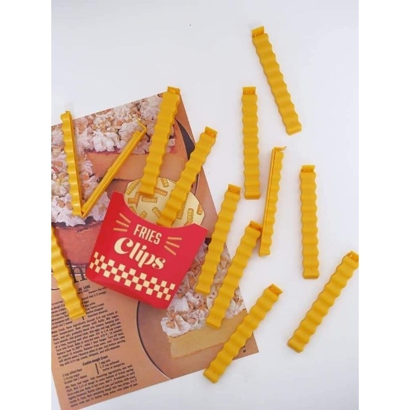 READY STOCK‼️ 12PCS Food Sealer Clip Magnetic Packet Clipper Penjepit Plastik Beg Snek Kentang 薯条封口夹