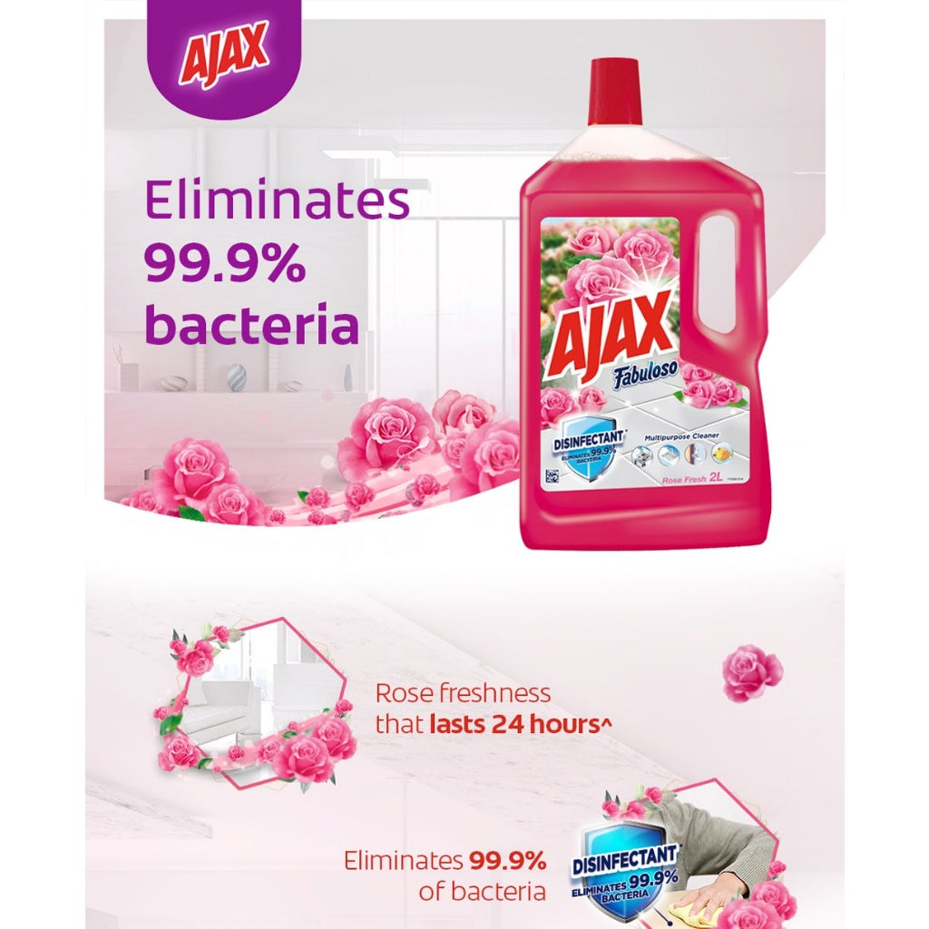 READY STOCK~Ajax Fabuloso Multi Purpose Floor Cleaner 3L Eliminates 99.9% Bacteria Cair untunk Mop Lantai