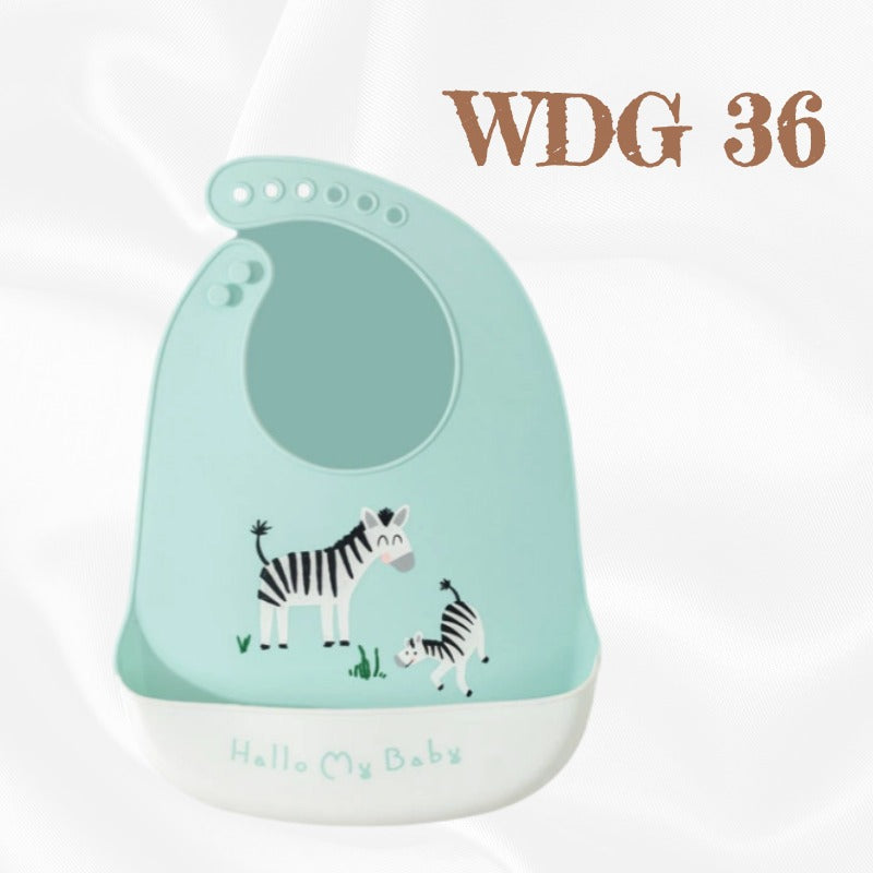 READY STOCK!!! Baby Silicone Bibs | Adjustable Waterproof Feeding Bib | Kids Apron for Mealtime WDG/GJQ 婴儿硅胶围兜 | 可调节防水围嘴
