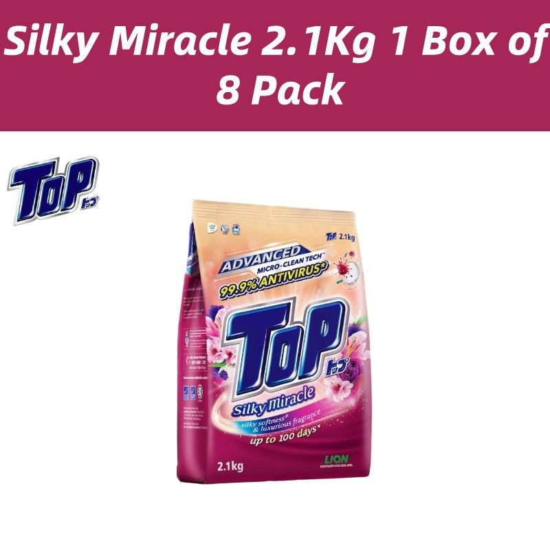 READY STOCK!!! Top Detergent Powder 2.1kg / 2.3kg 1 Box of 8 Pack