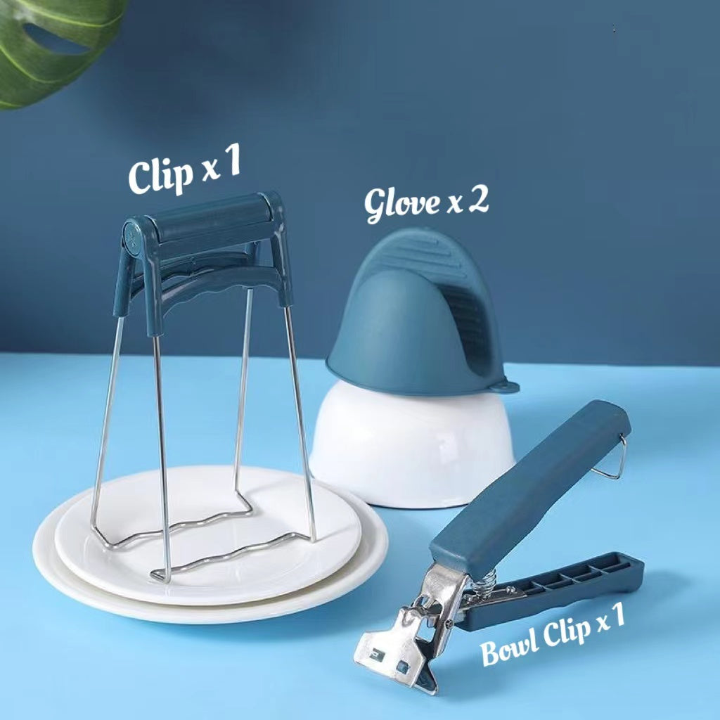 READY STOCK!!!Anti-scalding Non-slip Bowl Clamps Dishes Clamps Anti-scald Gloves 防烫防滑取碗夹 取盘夹 高温防手套