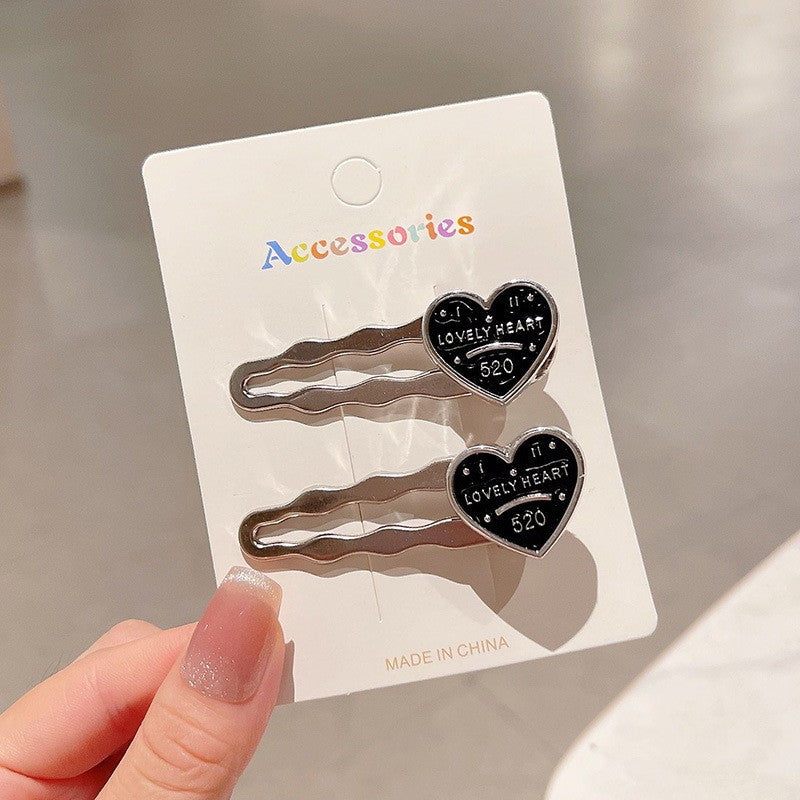 2Pcs Fashion Letter Star Wave Hairpin Sweet Cool Y2K Girls Hair Clips-CSW1014