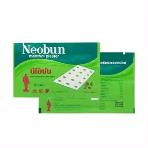 READY STOCK!!!Rhinosan Menthol Plaster Neobun New Packing【10pcs/pack】Original Thailand 您好梦酸痛贴布