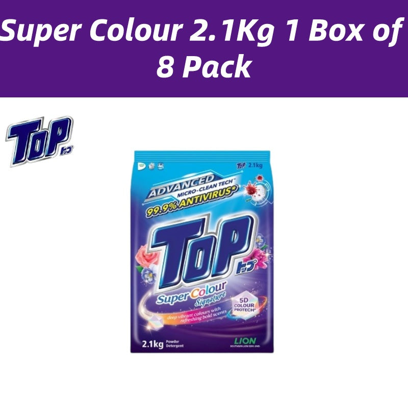 READY STOCK!!! Top Detergent Powder 2.1kg / 2.3kg 1 Box of 8 Pack
