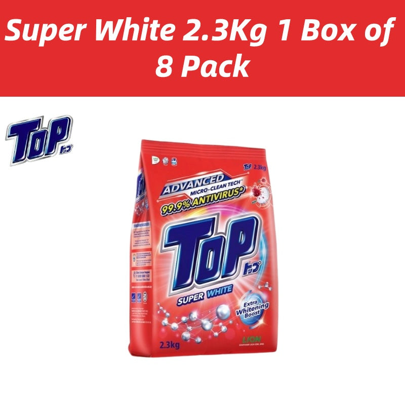 READY STOCK!!! Top Detergent Powder 2.1kg / 2.3kg 1 Box of 8 Pack