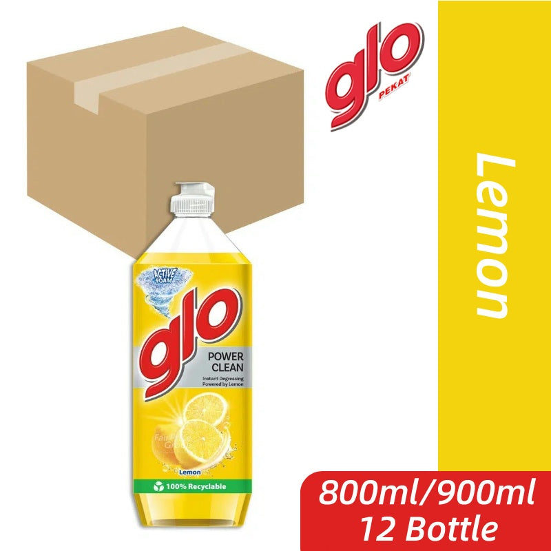 READY STOCK!!!GLO PEKAT Lemon Lime Dishwash Liquid DIshwashing 800/900ml Pencuci Pinggan Lemon Glo 1 Box of 12 Bottle