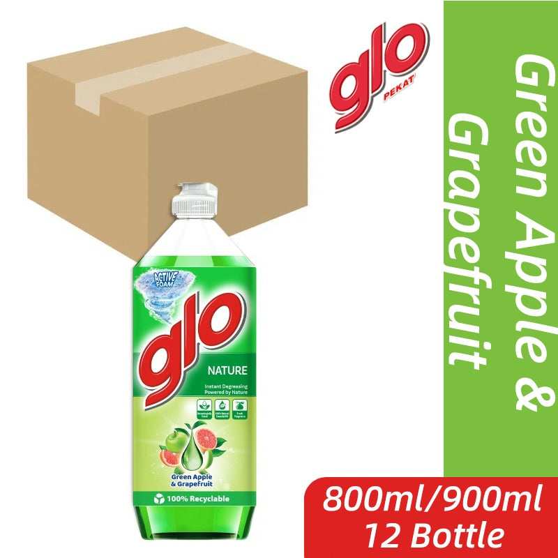 READY STOCK!!!GLO PEKAT Lemon Lime Dishwash Liquid DIshwashing 800/900ml Pencuci Pinggan Lemon Glo 1 Box of 12 Bottle