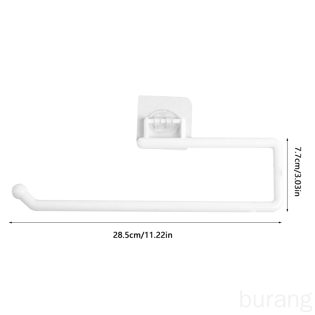 READY STOCK!!! Punch Free PP Kitchen Towel Hanger Rack Toilet Paper Roll Holder Cabinet Rag Hanging Holder 免打孔PP厨房毛巾挂架