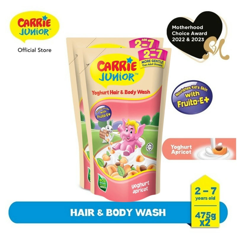 READY STOCK‼️ Carrie Junior Hair & Body Wash Twin Pack 500g x2 / 475g x2 Sabun Mandian & Syampu Kanak-Kanak