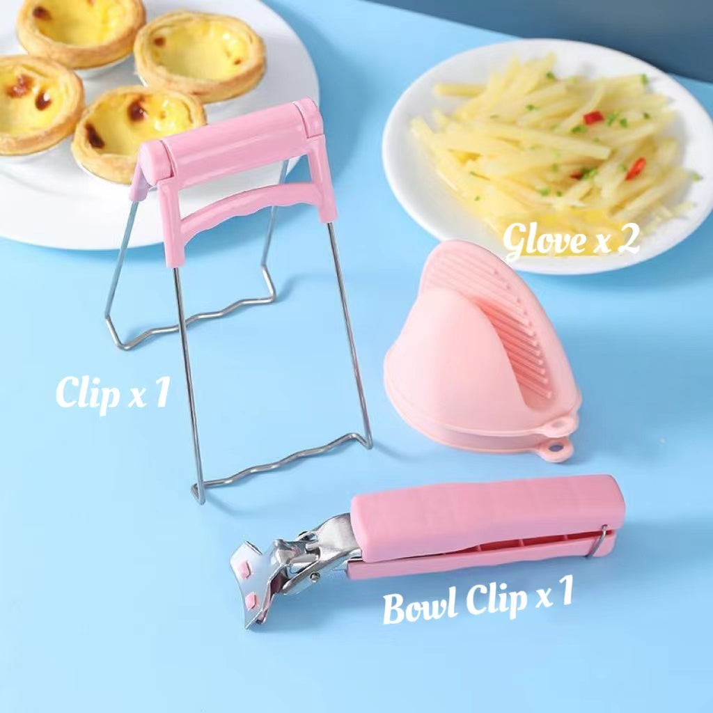READY STOCK!!!Anti-scalding Non-slip Bowl Clamps Dishes Clamps Anti-scald Gloves 防烫防滑取碗夹 取盘夹 高温防手套