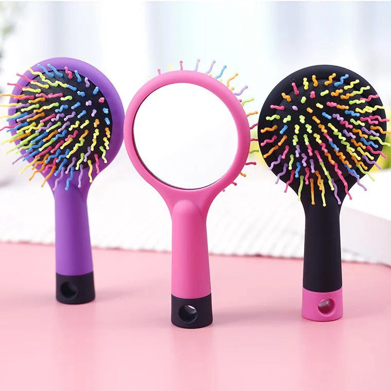 READY STOCK!!! Korean Eye Candy Rainbow S Curl Air Volume Brush | Abundant Hair Detangling Comb 彩虹S型空气蓬松卷发梳