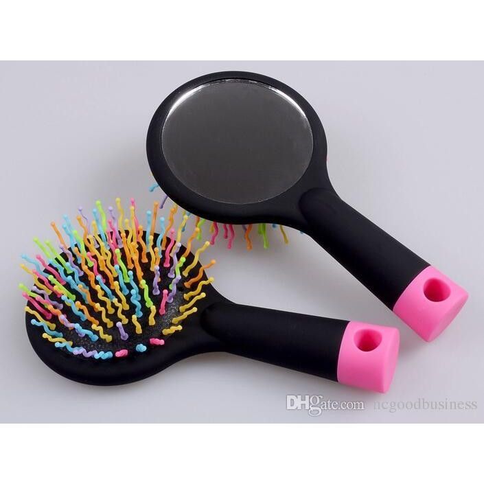 READY STOCK!!! Korean Eye Candy Rainbow S Curl Air Volume Brush | Abundant Hair Detangling Comb 彩虹S型空气蓬松卷发梳