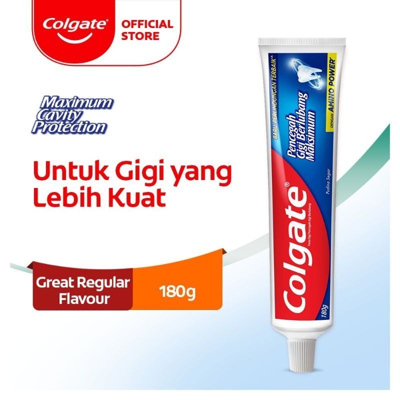 READY STOCK!!! Colgate Maximum Cavity Protection Fresh Cool Mint/Great regular flavor Toothpaste 180g