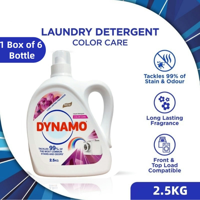 READY STOCK!!!Dynamo Long Lasting Freshness Liquid Detergent 2.5kg 1 Box of 6 Bottle