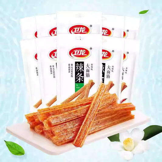 卫龙 大面筋 辣条 (调味面制品) 106G WeiLong Latiao Da Mian Jin (Spicy Gluten) 106G