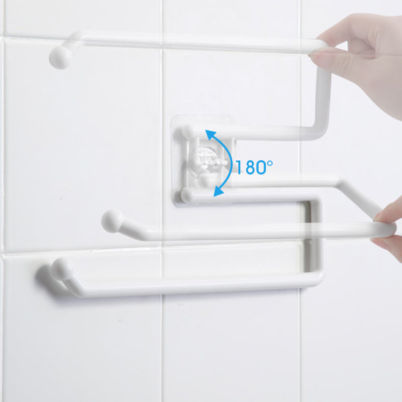 READY STOCK!!! Punch Free PP Kitchen Towel Hanger Rack Toilet Paper Roll Holder Cabinet Rag Hanging Holder 免打孔PP厨房毛巾挂架