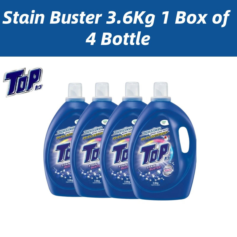 READY STOCK!!! Top Liquid Detergent - 7 Variants 3.6kg Super Hygienic Anti Virus l Box of 4 Bottle