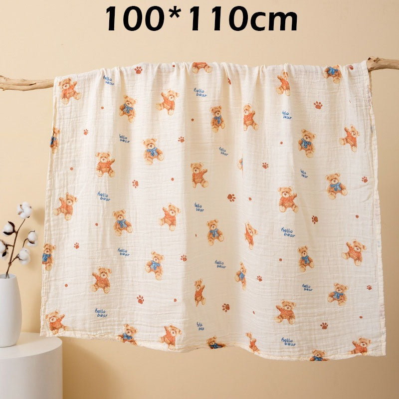 Newborn Baby Muslin Swaddle Kain Bedung Baby Towel Soft Blanket Kain Selimut Napkin Lampin Baby Blanket Kain Bedun