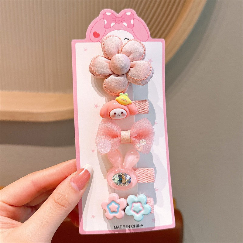 5pcs Set Children's Hairpin Baby Cute Cartoon Broken Hairpin Girl Kuromi Headdress Little Girl-CSW1005