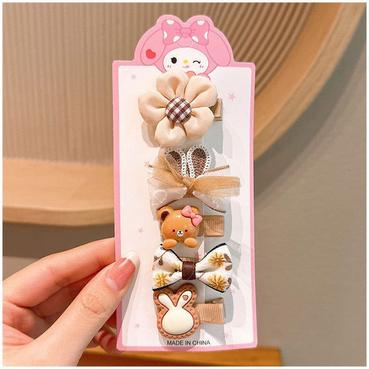 5pcs Set Children's Hairpin Baby Cute Cartoon Broken Hairpin Girl Kuromi Headdress Little Girl-CSW1005