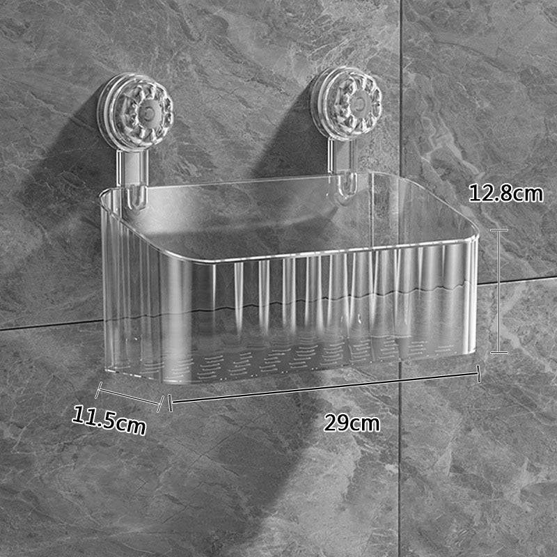 READY STOCK‼️ Suction Cup Bathroom Storage Basket | Wall-Mounted Shower Rack | Easy to Clean & Removable 吸盘式浴室收纳篮
