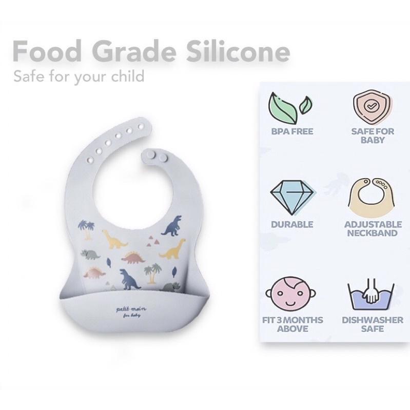 READY STOCK!!! Baby Silicone Bibs | Adjustable Waterproof Feeding Bib | Kids Apron for Mealtime WDG/GJQ 婴儿硅胶围兜 | 可调节防水围嘴
