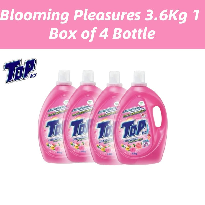 READY STOCK!!! Top Liquid Detergent - 7 Variants 3.6kg Super Hygienic Anti Virus l Box of 4 Bottle