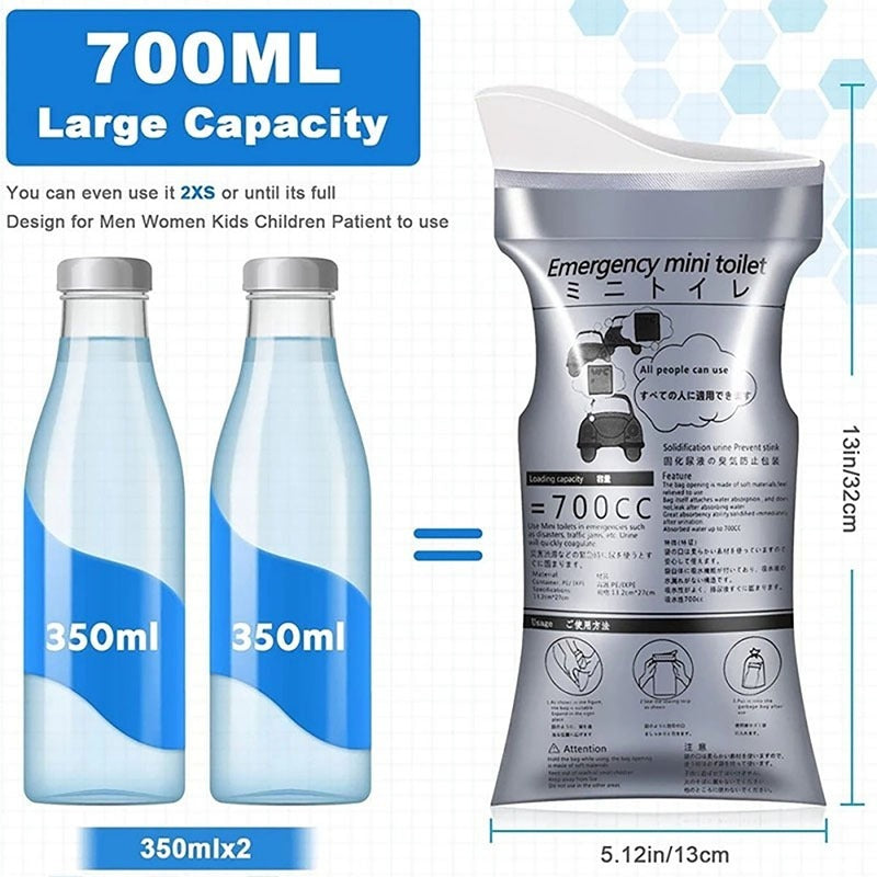 READY STOCK!!! Emergency Toilet Urine Bag Outdoor Car Mini Toilet 700ml 应急厕所尿袋 户外车载迷你厕所