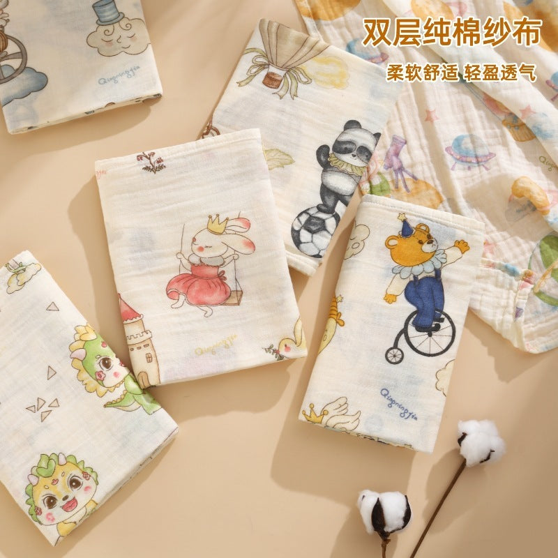 Newborn Baby Muslin Swaddle Kain Bedung Baby Towel Soft Blanket Kain Selimut Napkin Lampin Baby Blanket Kain Bedun