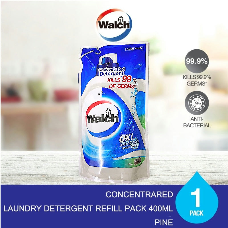 READY STOCK!!! Walch Anti-bacterial Concentrated Laundry Detergent Refill (400ml) - Pine