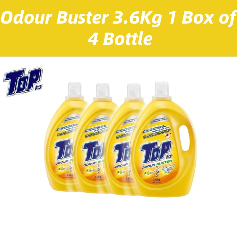 READY STOCK!!! Top Liquid Detergent - 7 Variants 3.6kg Super Hygienic Anti Virus l Box of 4 Bottle