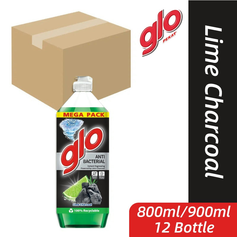 READY STOCK!!!GLO PEKAT Lemon Lime Dishwash Liquid DIshwashing 800/900ml Pencuci Pinggan Lemon Glo 1 Box of 12 Bottle
