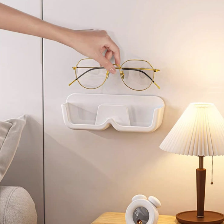 Wall-Mounted Punch-Free Glasses Storage Box | Sunglasses Display Rack | Decorative Eyewear Organizer Shelf 免打孔壁挂式眼镜收纳盒