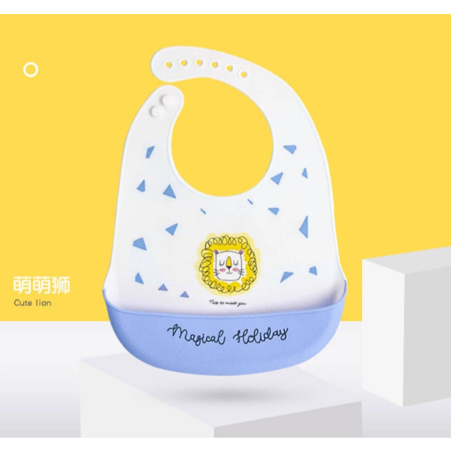 READY STOCK!!! Baby Silicone Bibs | Adjustable Waterproof Feeding Bib | Kids Apron for Mealtime WDG/GJQ 婴儿硅胶围兜 | 可调节防水围嘴