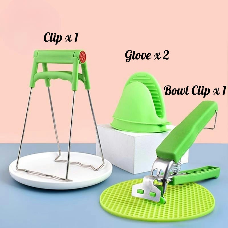 READY STOCK!!!Anti-scalding Non-slip Bowl Clamps Dishes Clamps Anti-scald Gloves 防烫防滑取碗夹 取盘夹 高温防手套