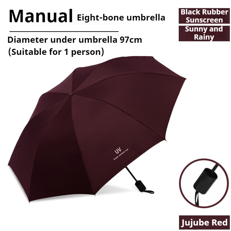 READY STOCK‼️ Foldable UV Protection Umbrella Silver Coating Anti-Rain Sun Kalis Hujan Matahari #3001 自动雨伞