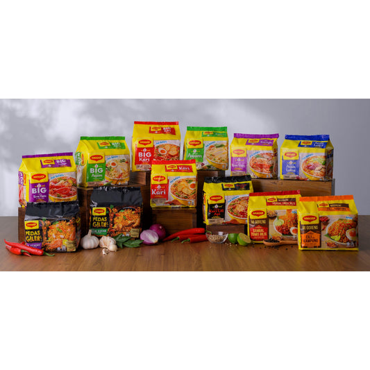 (FREE SHIPPING NO SBH/SRW) Maggi 2 Minute noodles 5pack (Kari/Tom Yam/Ayam/Asam Laksa)