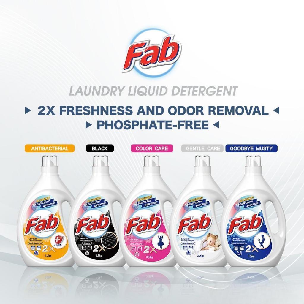 READY STOCK!!! Fab Low Sud Laundry Detergent Liquid 3.2kg/3.5kg