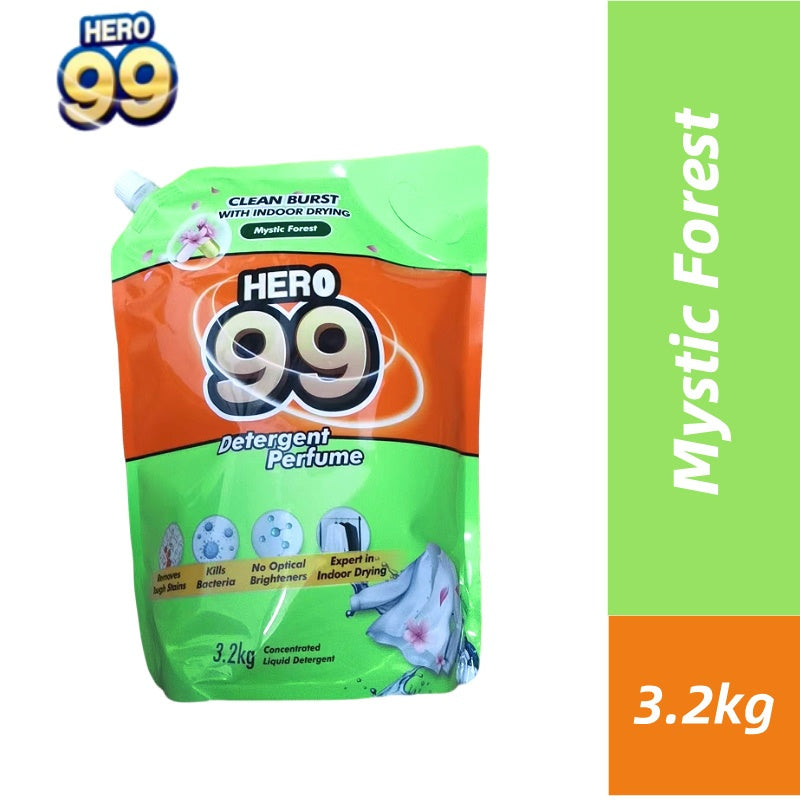 READY STOCK HERO 99 DETERGENT PERFUME REFILL PACK 3.2KG/3.5KG