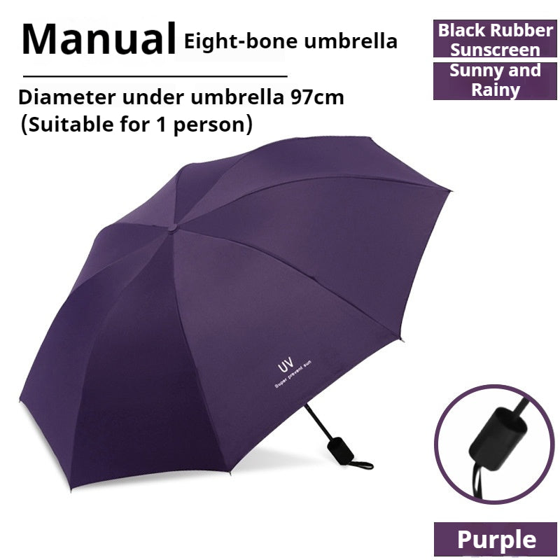 READY STOCK‼️ Foldable UV Protection Umbrella Silver Coating Anti-Rain Sun Kalis Hujan Matahari #3001 自动雨伞
